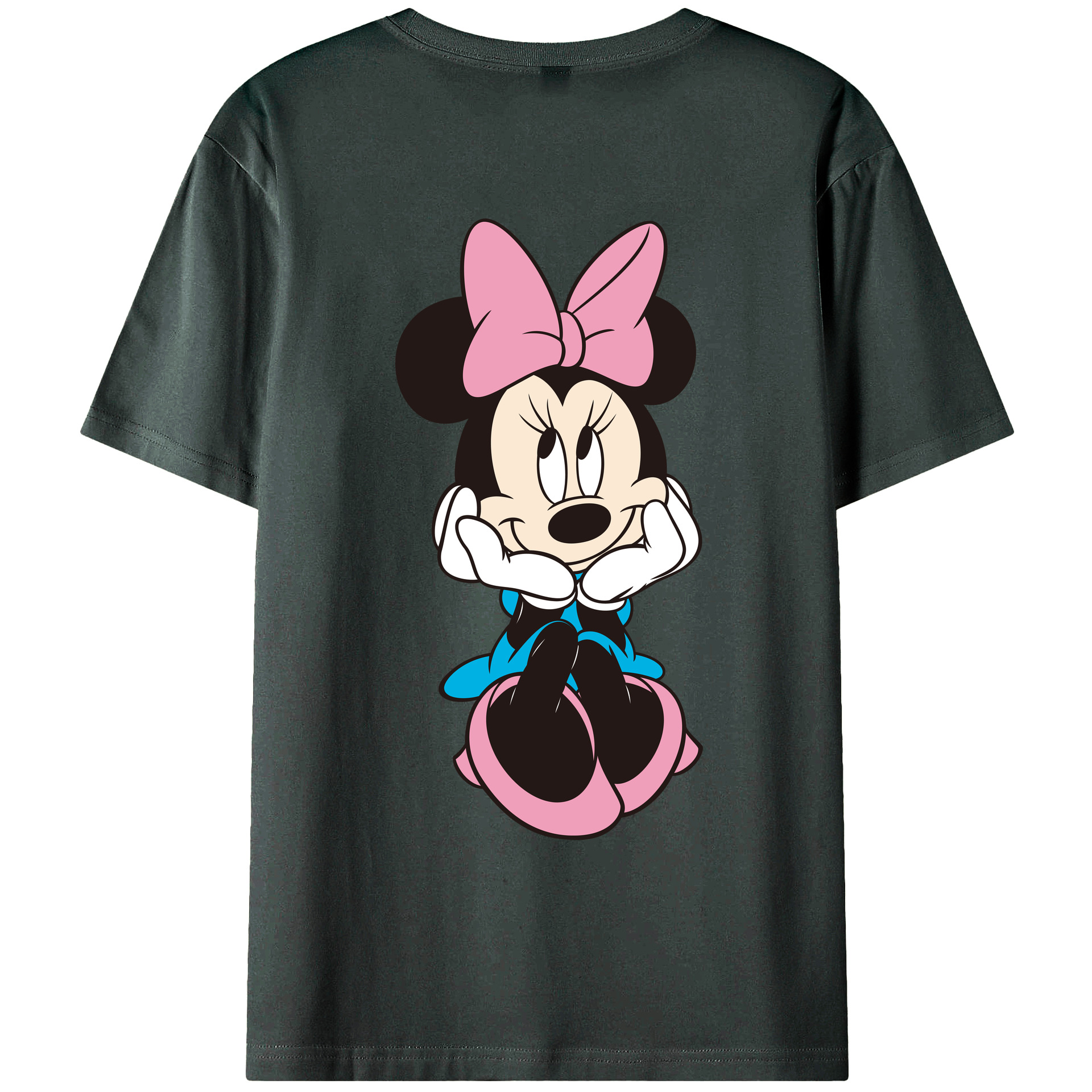 ミッキーマウス Mickey Mouse 綿100％ メンズ半袖Tシャツ（バックプリント） 通気性
